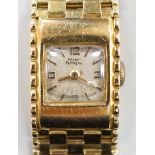 A lady's 18ct gold Girard Perregaux manual wind bracelet watch, overall 17.5cm, gross weight 44.6