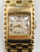 A lady's 18ct gold Girard Perregaux manual wind bracelet watch, overall 17.5cm, gross weight 44.6
