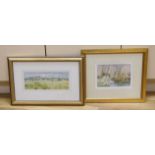 Michael J. Cruickshank, two watercolours, 'Frosted Banks, Whitebridge' and 'Barcombe Church, from
