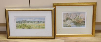 Michael J. Cruickshank, two watercolours, 'Frosted Banks, Whitebridge' and 'Barcombe Church, from