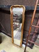 A Victorian style giltwood pier glass, width 30cm, height 108cm