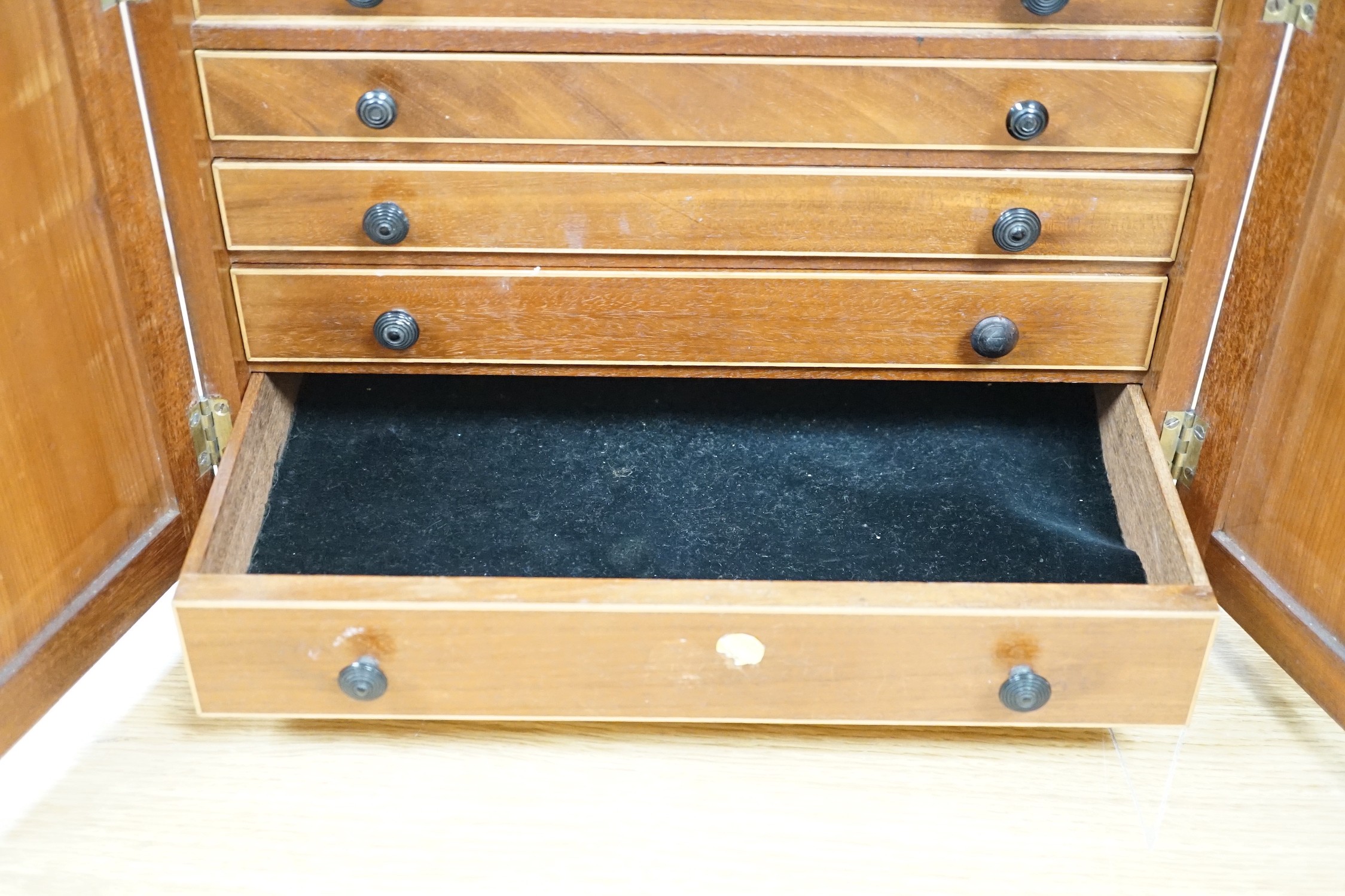 A 19th century inlaid mahogany six drawer collector’s cabinet, 38.5cms wide x 37.5cms high Ivory - Image 2 of 9