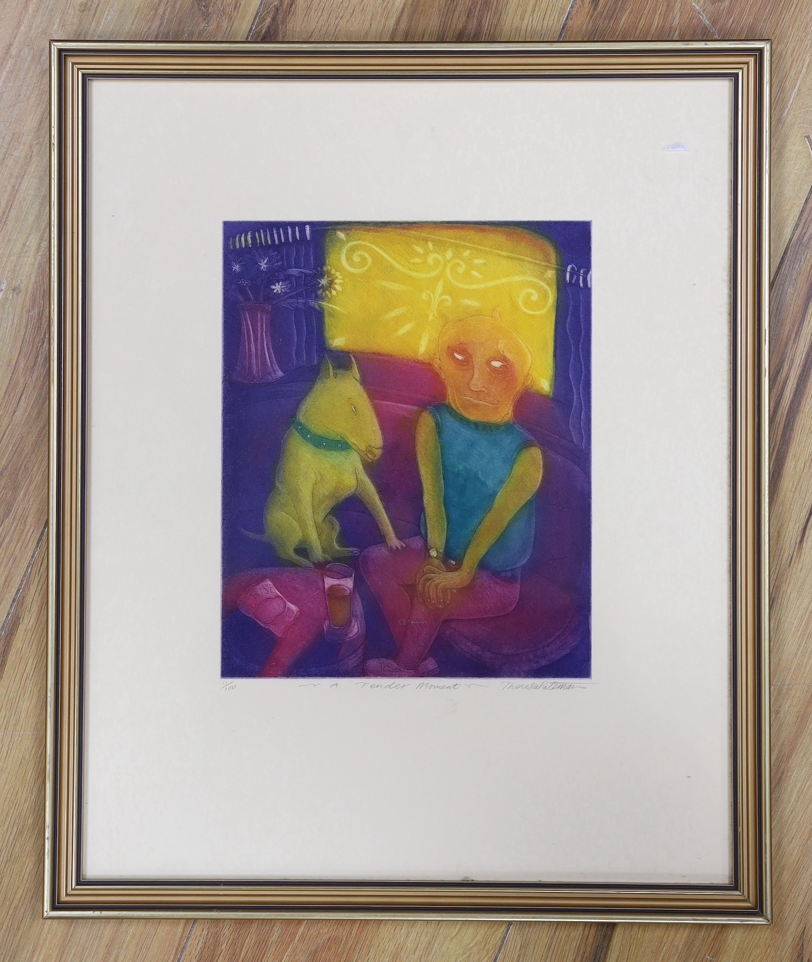 Theresa Pateman (Contemporary), limited edition print, ‘A Tender Moment’, signed in pencil, 11/ - Image 2 of 3