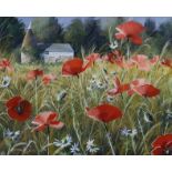 Paul Evans (1950-), gouache, 'Autumn Poppies', signed, 32 x 40cm
