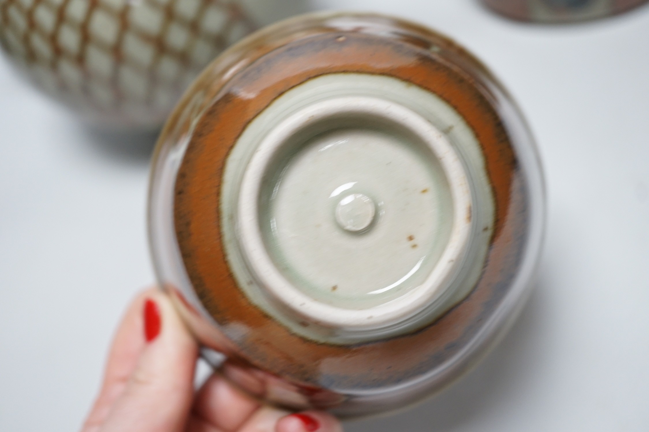 David Frith Brookhouse studio pottery: two teapots and a sugar bowl - Image 5 of 6