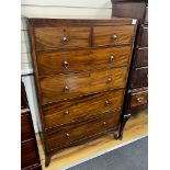 A Regency mahogany six drawer tall chest, width 88cm, depth 47cm, height 137cm
