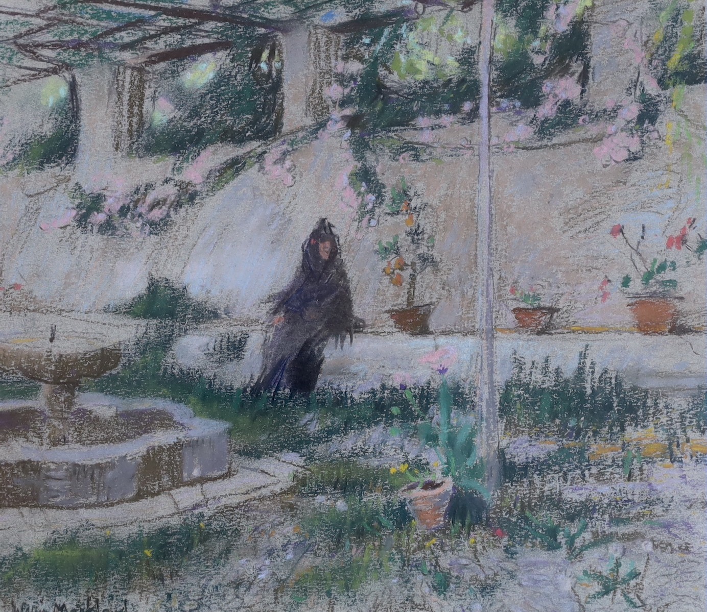 Francis Wallis-Markland, (1860 - c.1920), pastel, 'Granada', signed, 25 x 29cm