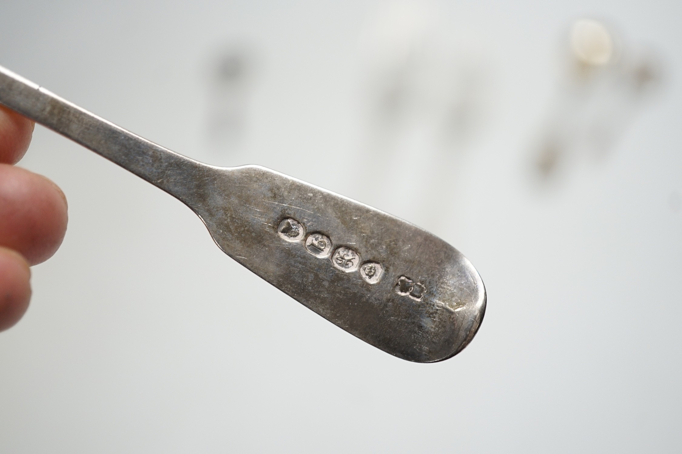 A set of six Victorian silver fiddle pattern tablespoons, William Eaton, London, 1841, a set of - Image 5 of 5