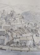 R. Schwabe, ink and watercolour, 'Eset-Sur Suze', signed and dated 1936, 41 x 30cm