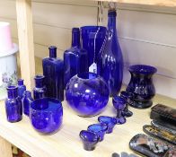 A mixed collection of Bristol blue glass etc.