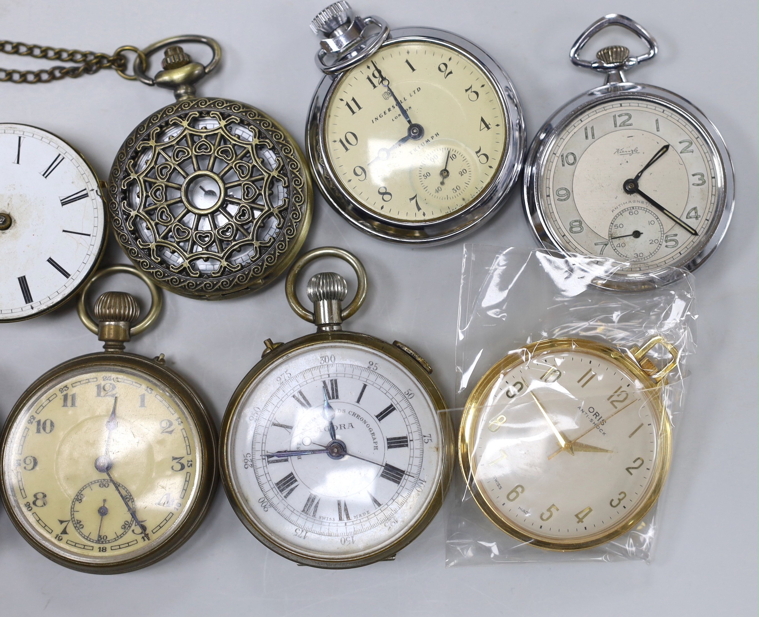 Eighteen assorted base metal pocket watches, including Ingersoll, Lanco and Paragon, some a.f. and a - Image 5 of 6