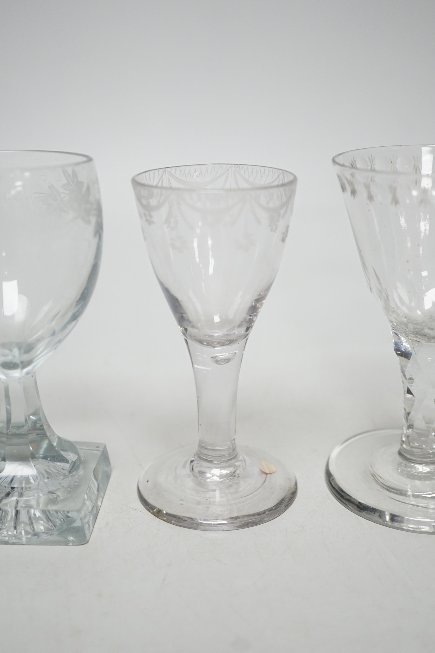 Five Georgian drinking glasses, tallest 12.5cm - Image 4 of 7