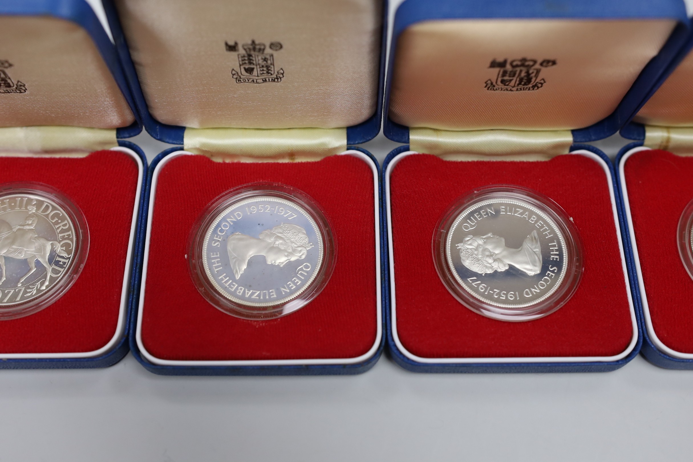 Royal Mint proof silver coins - three QEII UK Silver Jubilee crowns and four Commonwealth crowns ( - Image 3 of 5