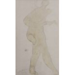 Georges-Denys Dutheil (b.1888) (Pupil of Rodin), pencil and watercolour, Sketch of a standing female