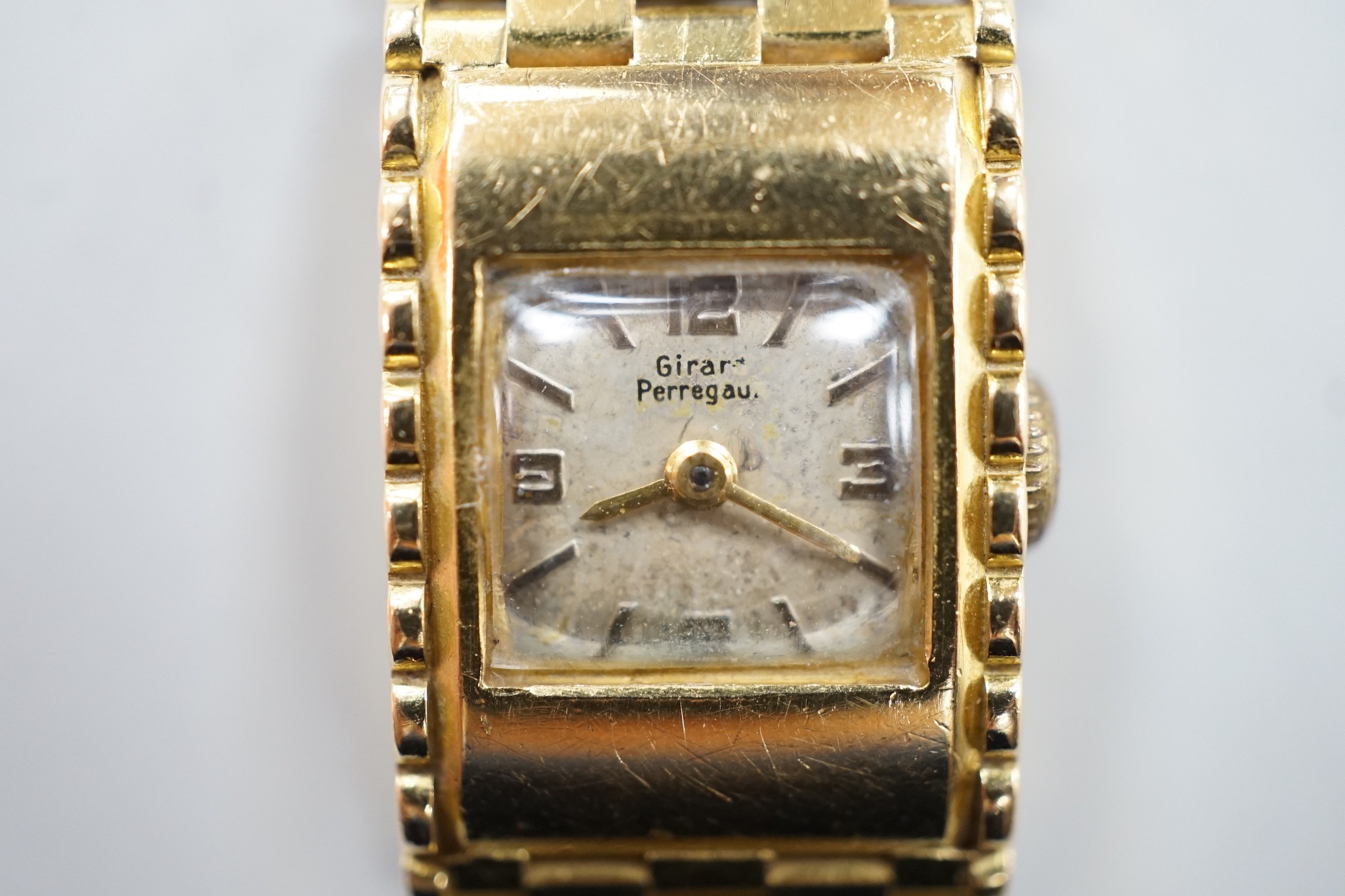 A lady's 18ct gold Girard Perregaux manual wind bracelet watch, overall 17.5cm, gross weight 44.6 - Image 2 of 4