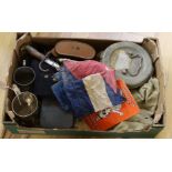 A box of militaria items