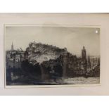 A group of assorted pictures and prints including a lithograph after Sickert and three etchings by