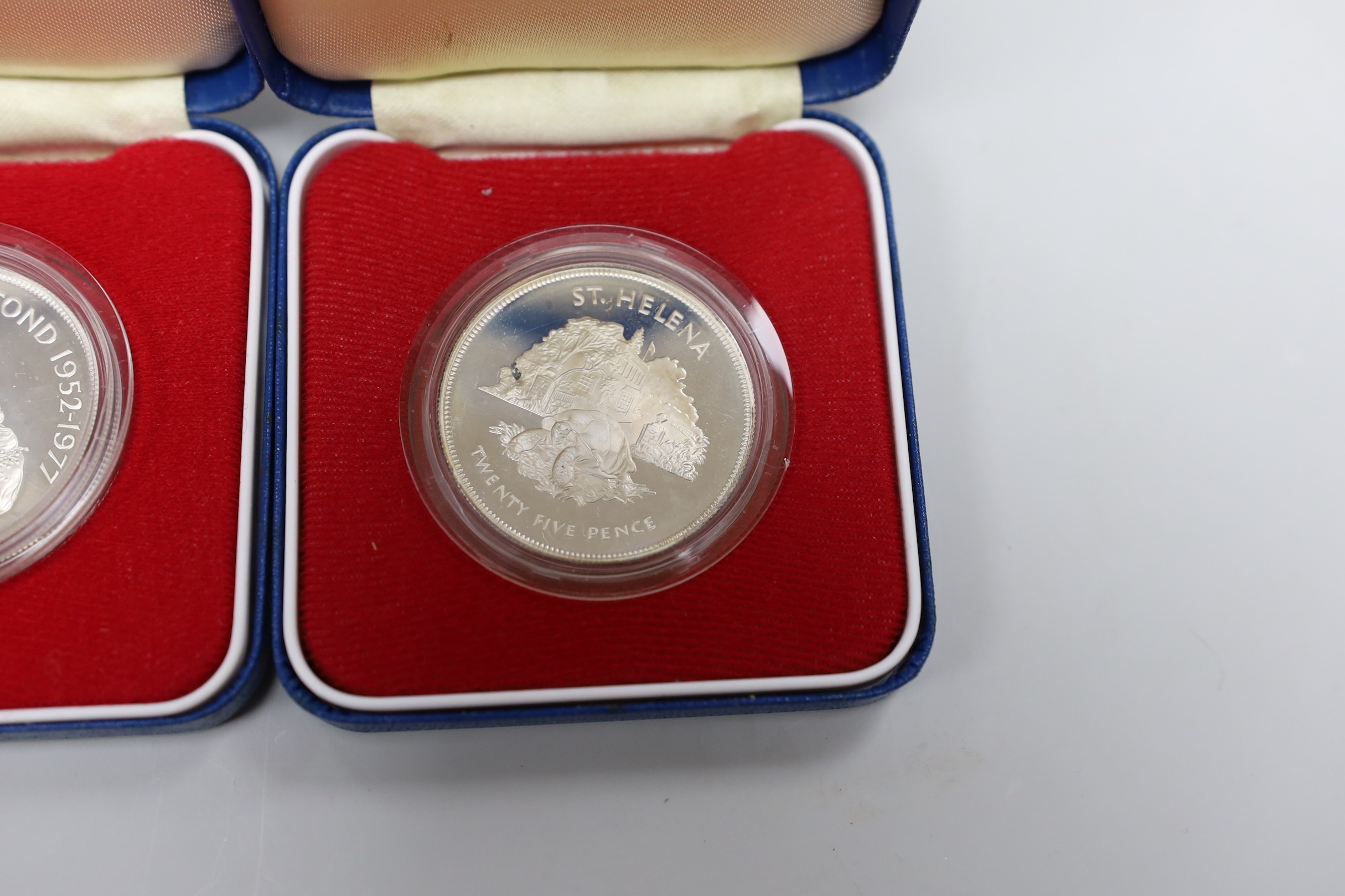 Royal Mint proof silver coins - three QEII UK Silver Jubilee crowns and four Commonwealth crowns ( - Image 5 of 5