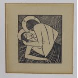 Eric Gill (1882-1940), wood engraving, 'Stay With Me Apples', see reference - Engravings by Eric