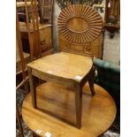 A Victorian mahogany hall chair, width 47cm, depth 40cm, height 83cm