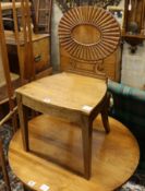 A Victorian mahogany hall chair, width 47cm, depth 40cm, height 83cm