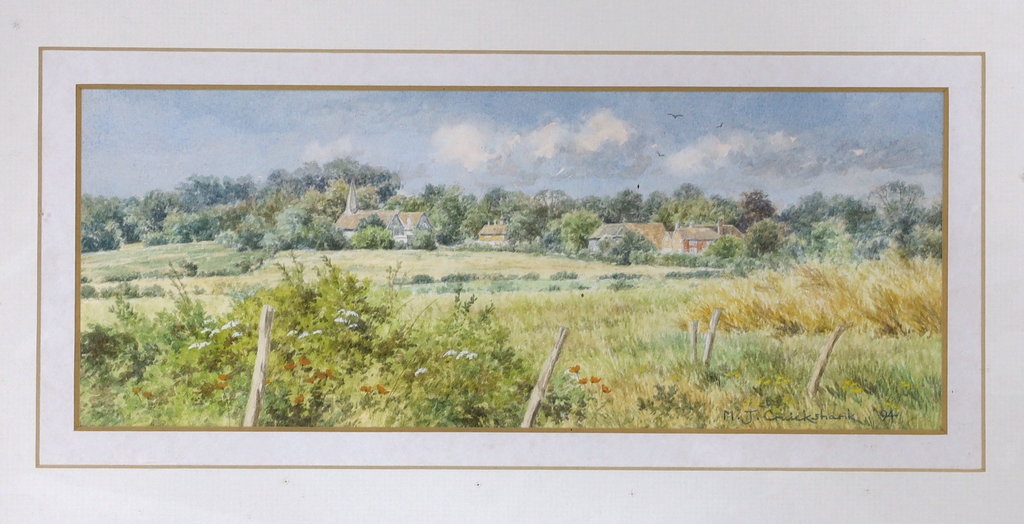 Michael J. Cruickshank, two watercolours, 'Frosted Banks, Whitebridge' and 'Barcombe Church, from - Image 2 of 3