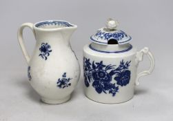 An 18th century Caughley rare sparrowbeak jug painted with the Waiting Chinaman pattern, handle