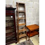 A vintage pine Hatherley step ladder, height 178cm