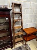 A vintage pine Hatherley step ladder, height 178cm