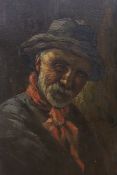 J. Jacobs, oil on board, Portrait of a gentleman wearing a red neckerchief, 56 x 38cm