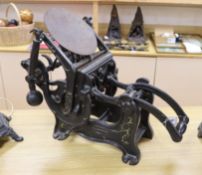A cast iron printing press, 73cms wide