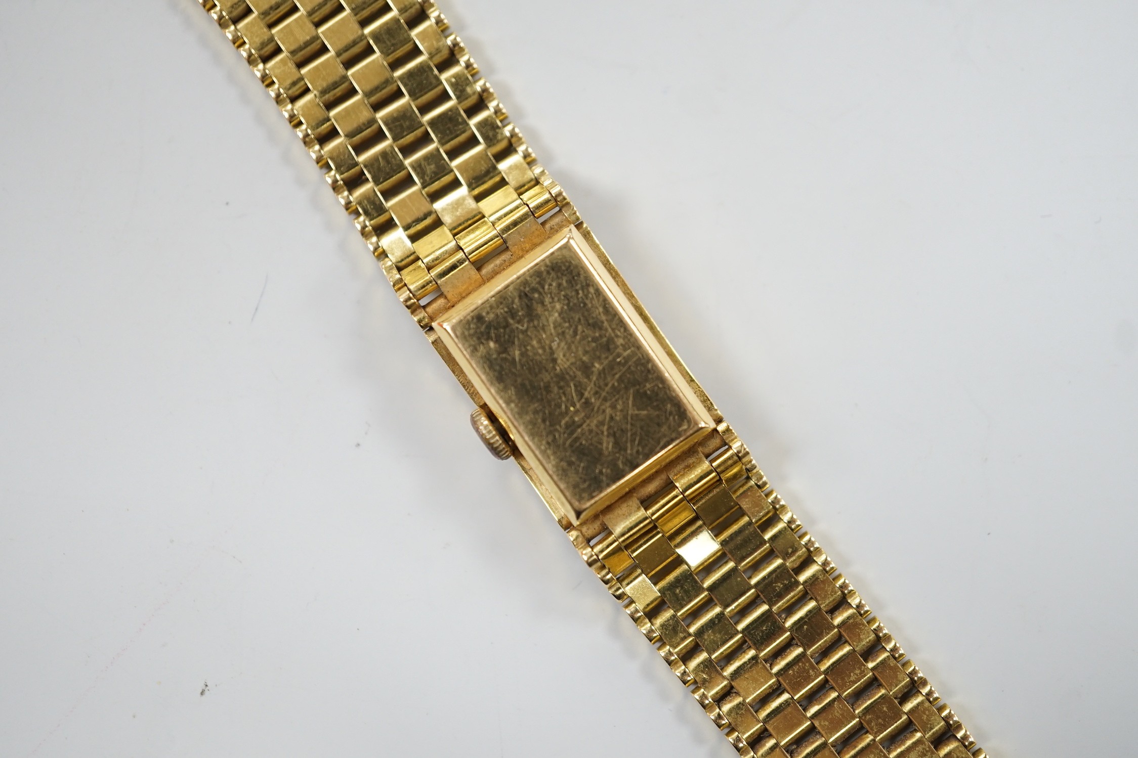 A lady's 18ct gold Girard Perregaux manual wind bracelet watch, overall 17.5cm, gross weight 44.6 - Image 4 of 4