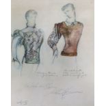 Leslie Hurry (1909-1978), ink and wash costume design for Swan Lake Act 3 Two Dancers, signed, 34