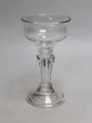 A George II pedestal stem sweetmeat glass, 16cms high