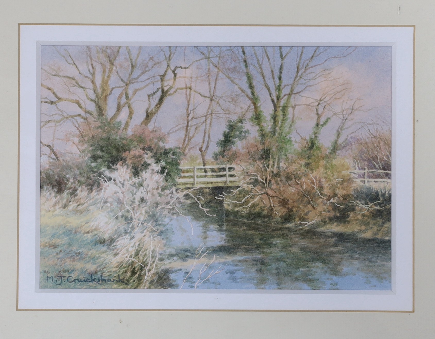 Michael J. Cruickshank, two watercolours, 'Frosted Banks, Whitebridge' and 'Barcombe Church, from - Image 3 of 3