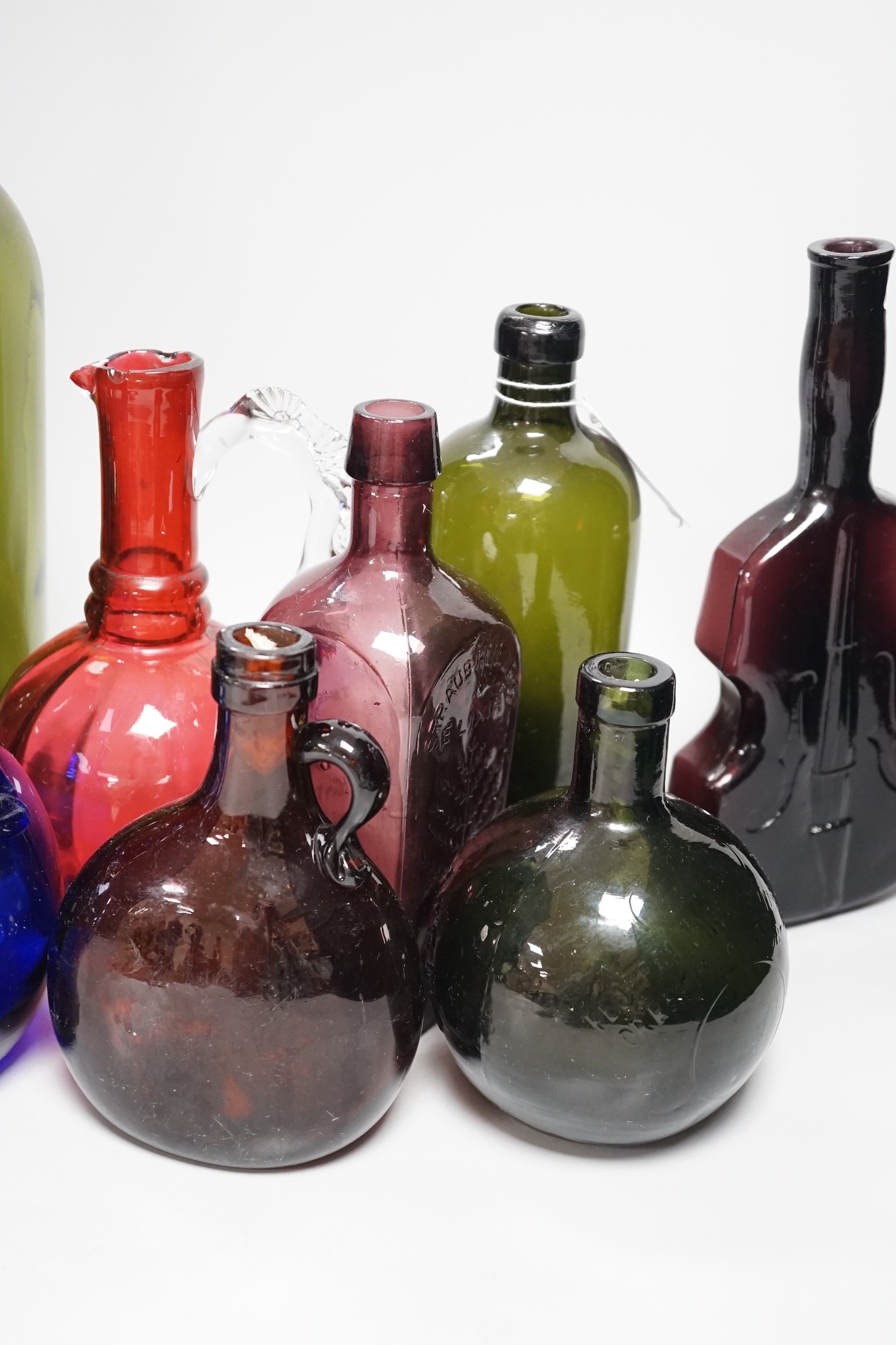 A collection 19th/20th century coloured glass bottles and jugs - Image 3 of 6