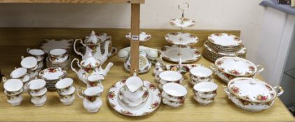 An extensive Royal Albert Old Country Roses dinner, tea service etc.