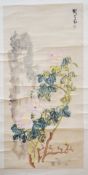 Ho Kok Hoe, watercolour scroll, The Flower Study, 1952,
