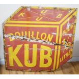 A French enamel advertising sign, “Bouillon Kub”, 97cms wide x 97cms high
