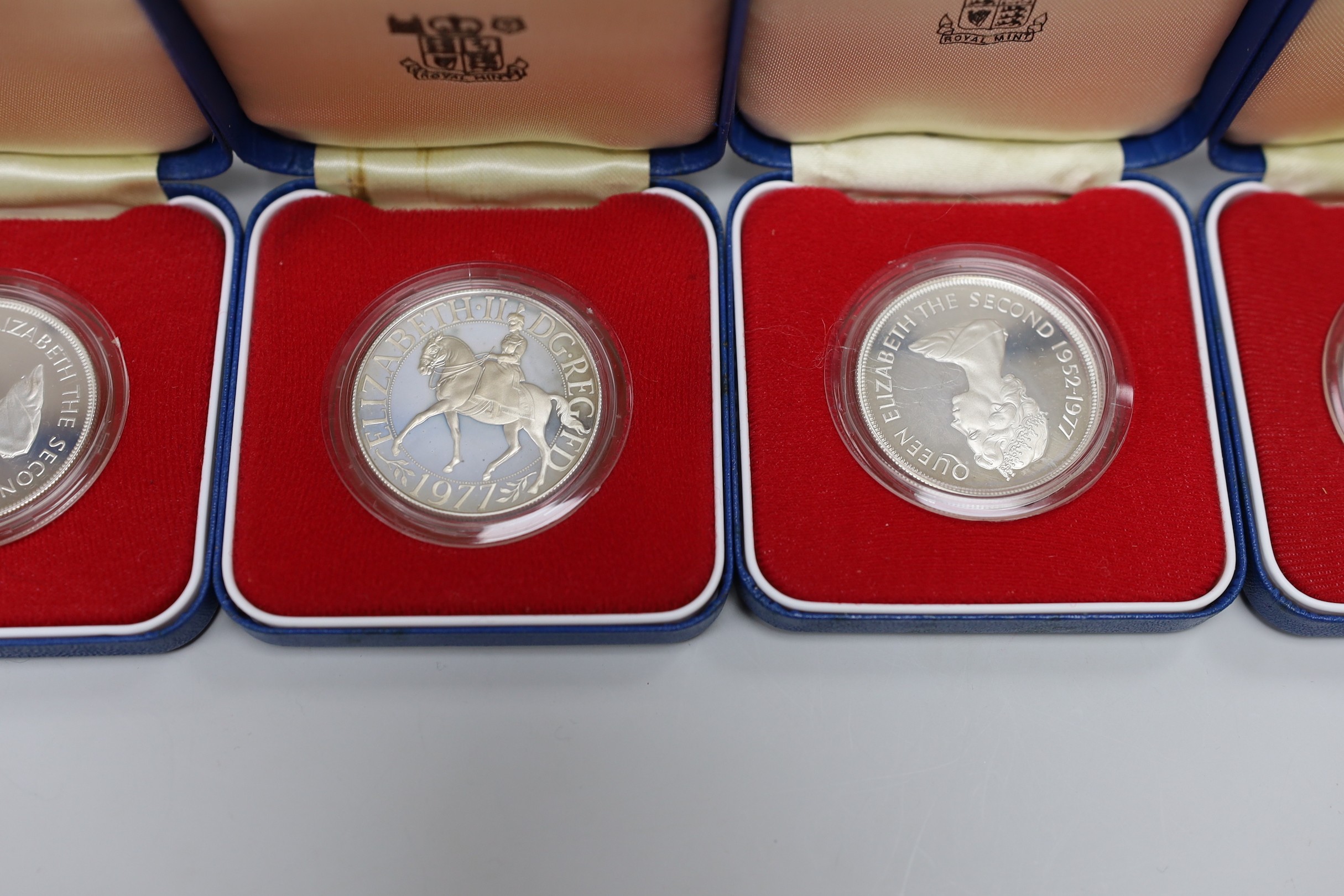 Royal Mint proof silver coins - three QEII UK Silver Jubilee crowns and four Commonwealth crowns ( - Image 4 of 5
