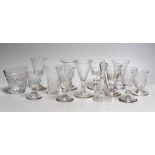 A group of late Georgian to early 20th century panelled or cut drinking glasses (13)