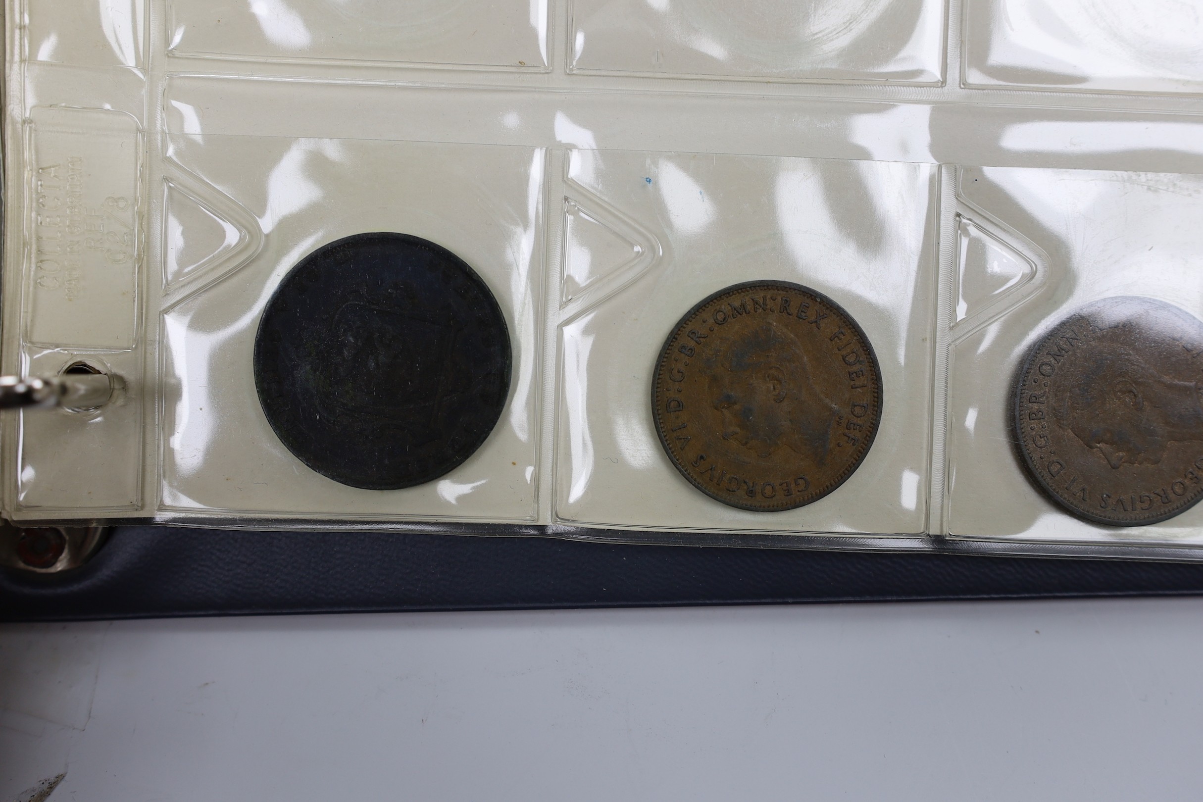 Two albums of UK coins, George III to George VI to include 1921 to 1946 halfcrowns, 1807 penny VF, - Image 4 of 10