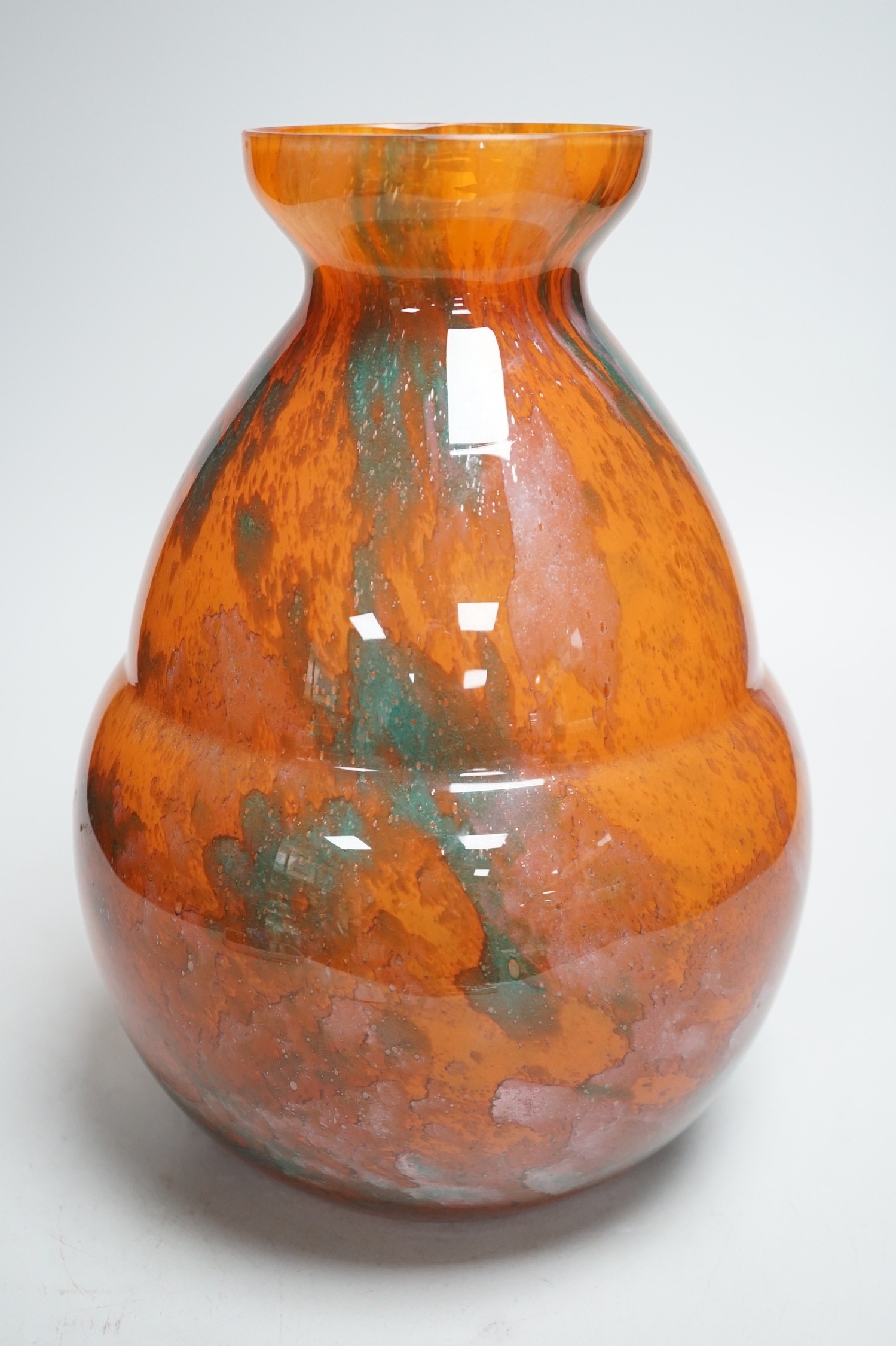 An Art Deco Art glass vase. 29cm tall