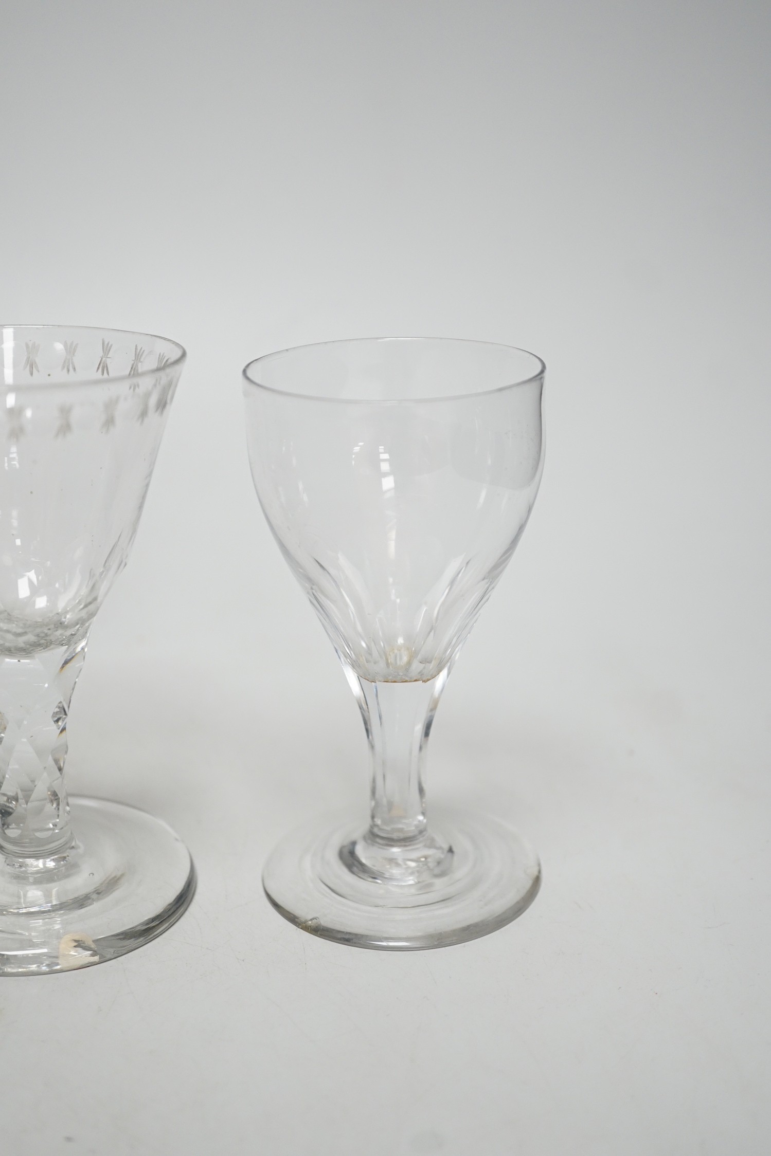 Five Georgian drinking glasses, tallest 12.5cm - Image 6 of 7