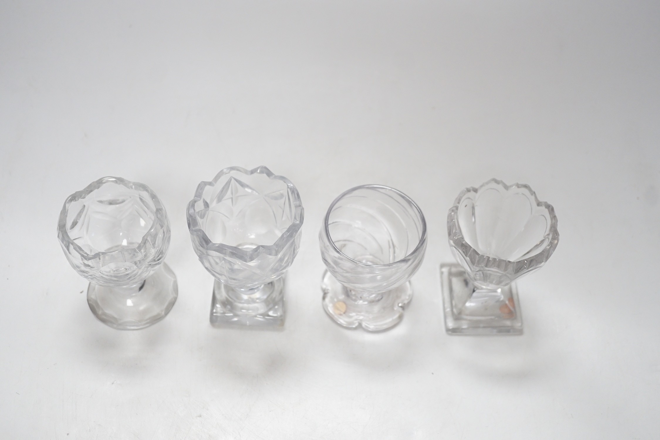 Four 18th century Georgian glass salt cellars, tallest 9cm - Image 2 of 4