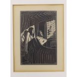 Eric Gill (1882-1940), wood engraving, 'Girl Sleeping', see reference - Engravings by Eric Gill,