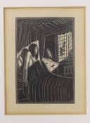 Eric Gill (1882-1940), wood engraving, 'Girl Sleeping', see reference - Engravings by Eric Gill,