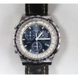 A gentleman's 1990's steel Breitling Navitimer Jupiter Pilot quartz wrist watch, with box and