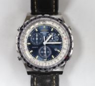 A gentleman's 1990's steel Breitling Navitimer Jupiter Pilot quartz wrist watch, with box and