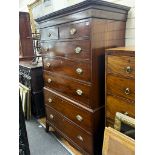 A George III mahogany chest on chest, width 110cm, depth 54cm, height 175cm